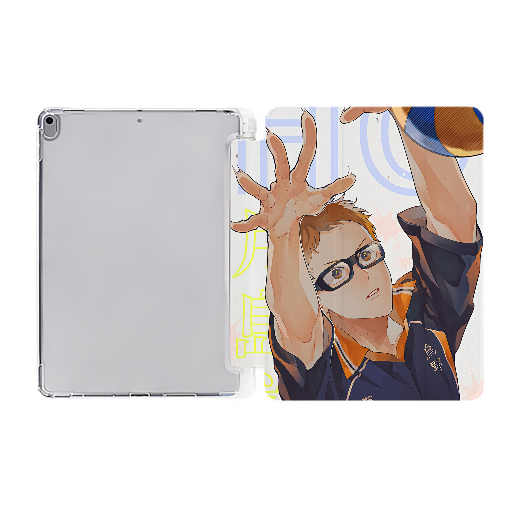 （画像用） ハイキュー!! Haikyu!! IPad ケース ペン収納付き 三つ折りスタンド PUレザー×シリコン 対応機種9.5/10.5/10.9インチ